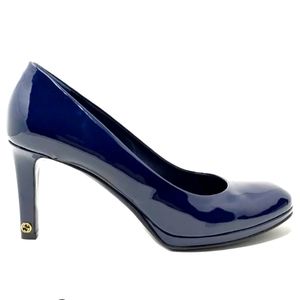 Gucci Navy Patent Leather Heels